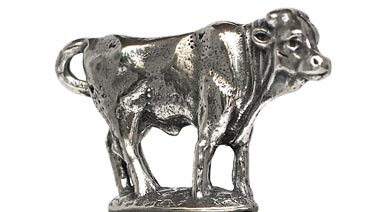 Cow statuette, grey, Pewter / Britannia Metal, cm h 2,4
