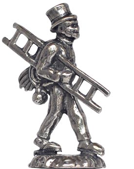 Chimney sweep figurine, grey, Pewter, cm h 4