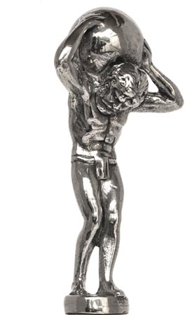 Atlas figurine, grey, Pewter, cm h 7,8