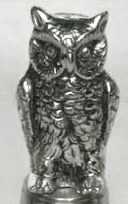 Owl, gri, Cositor, cm h 5,9