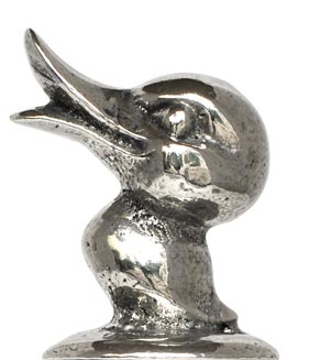 Statuette - petit canard, gris, étain / Britannia Metal, cm h 3,8