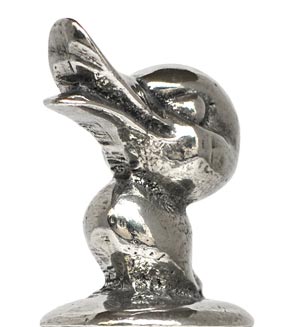 Duckling statuette, grey, Pewter / Britannia Metal, cm h 3,8