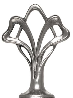 Statuetta stile liberty - giglio, grigio, Metallo (Peltro), cm h 6