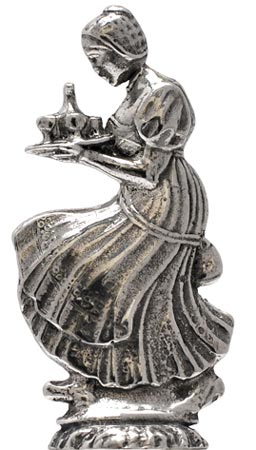 Statuetta - cameriera, grigio, Metallo (Peltro), cm 0