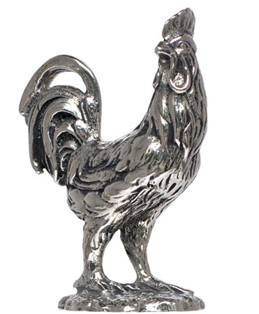 Cock statuette, grey, Pewter, cm h 6,8