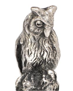 Figurine - hibou, gris, étain, cm h 3,4