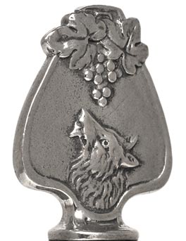Fox and grapes figurine, grey, Pewter, cm h 4