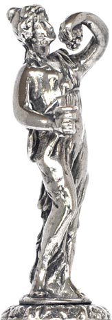 Statuetta - dea con uva, grigio, Metallo (Peltro), cm h 5.5