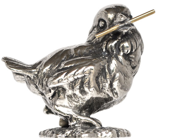 Little sparrow statuette, grey, Pewter / Britannia Metal, cm h 4,6