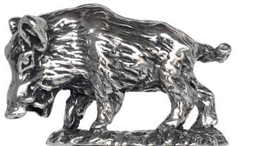 Boar statuette, grey, Pewter, cm h 2,3