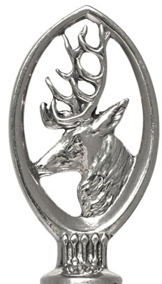 Statuetta - cervo, grigio, Metallo (Peltro) / Britannia Metal, cm h 6