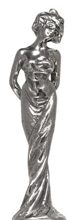 Statuetta - diva anni 30, grigio, Metallo (Peltro) / Britannia Metal, cm h 8,5