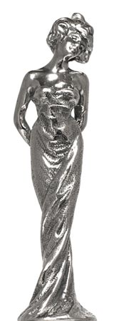 Statuette - lady, grey, Pewter, cm h 8,5