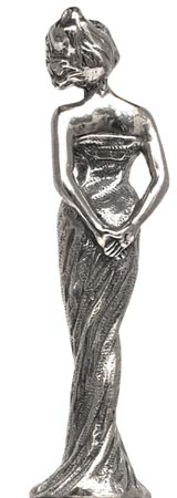 Statuette - lady, grey, Pewter, cm h 8,5