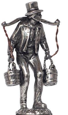 Man with buckets statuette - WMF, grey, Pewter / Britannia Metal, cm h 5,9
