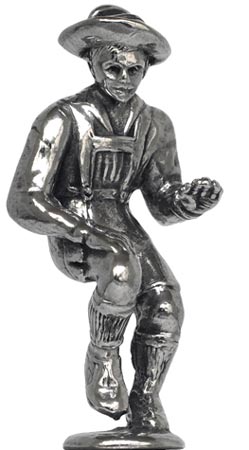 Tyrolean man statuette, grey, Pewter, cm h 6