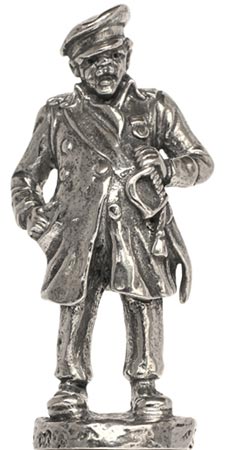 Statuetta - Hauptmann von Köpenick, grigio, Metallo (Peltro) / Britannia Metal, cm h 7,6