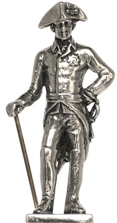 Frederick the Great with sword and rod figurine, grey, Pewter, cm h 7,1