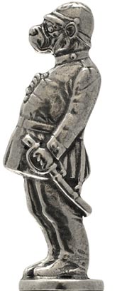 Kleine Figur - Polizei-Hund, Grau, Zinn / Britannia Metal, cm h 6