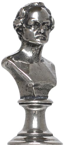 Goethe statuette, grey, Pewter, cm h 5,7