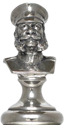 Statuette - Kaiser Wilhelm, Grau, Zinn / Britannia Metal, cm h 5
