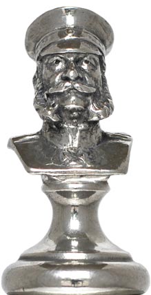 Wilhelm II, German Emperor statuette, grey, Pewter / Britannia Metal, cm h 5