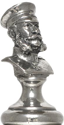 Wilhelm II, German Emperor statuette, grey, Pewter / Britannia Metal, cm h 5