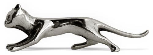 Cutlery/chopstick rest - cat, grey, Pewter, cm 10.5 x h 3.5