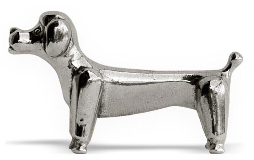 Cutlery/chopstick rest - poodle, grey, Pewter, cm 7 x h 4