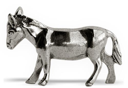 Knife/chopstick rest - donkey, grey, Pewter, cm 6 x h 4