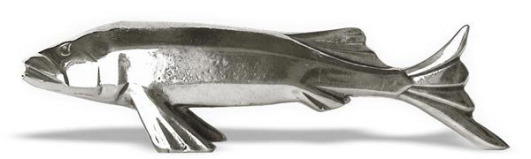 Knife/chopstick rest - fish, grey, Pewter, cm 9.5 x h 2.5