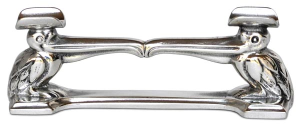 Portapenna - pellicano, grigio, Metallo (Peltro) / Britannia Metal, cm 9