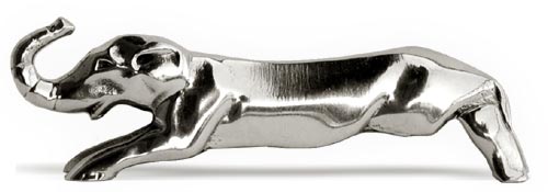 Cutlery/chopstick rest - elephant, grey, Pewter, cm 8.5 x h 2.5