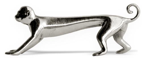 Knife/chopstick rest - monkey, grey, Pewter, cm 9 x h 3