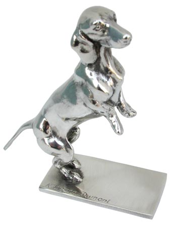 Dachshund stand-up, grey, Pewter, cm 9x10,5