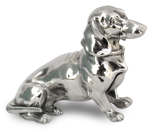 Dachshund sat, grey, Pewter, cm 7x5,5