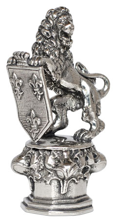 Lion of Wiesbaden, grå, Tinn / Britannia Metal, cm 4,5x9h