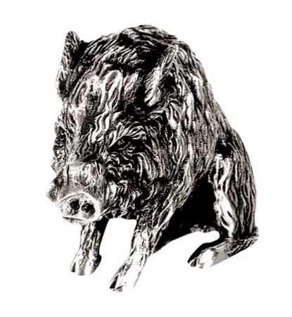 Boar, gri, Cositor, cm 12x8