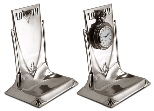 Porta orologio da tasca, grigio, Metallo (Peltro) / Britannia Metal, cm 10 x h 13