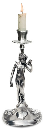 Candlestick - woman 169/4, grey, Pewter / Britannia Metal, cm h 25