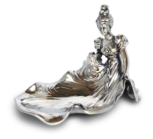 Coupe porte bijoux - dame, gris, étain / Britannia Metal, cm 15x10,5