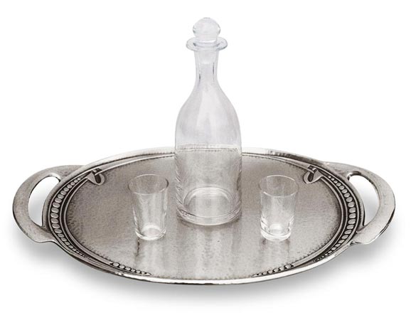 Bandeja de servir, gris, Estaño / Britannia Metal, cm 25x35,5