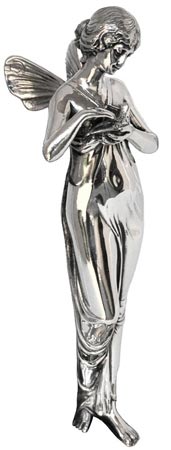 Kleine Statue - Frau mit Flügeln, Grau, Zinn / Britannia Metal, cm h 20