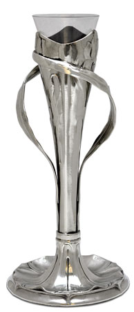 Blomstervase art deco, grå, Tinn / Britannia Metal, cm h 27,5