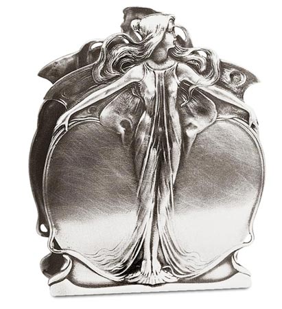 Paper holder - madama butterfly, grey, Pewter / Britannia Metal, cm 14x17