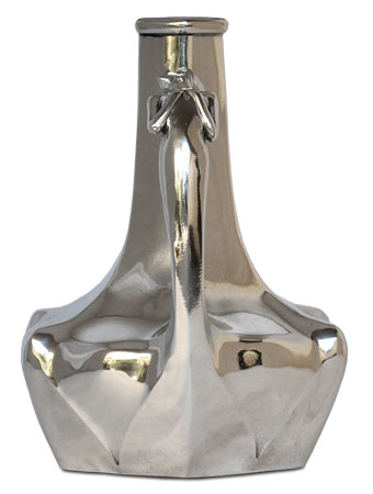 Amphora art deco - handles woman, grey, Pewter / Britannia Metal, cm h 22