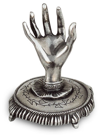 Hand pen holder, gri, Cositor, cm 5.5