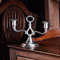 Candelabro 2 brazos gris, cm h 17,5