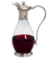 Rotwein Karaffe mit Henkel und Deckel   cm h 28