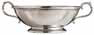 Low footed bowl with handles, grey